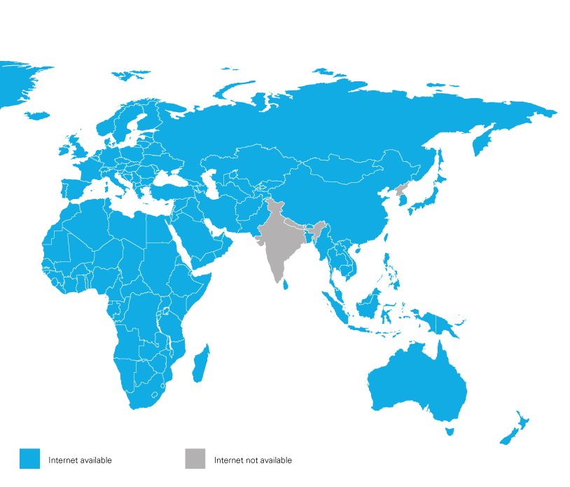 Global Map of the internet Coverage